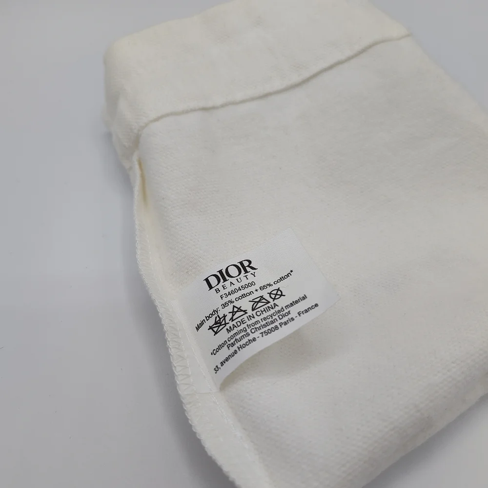 Dior Beauty Ivory Canvas Drawstring Pouch | Gold Logo | 6.25x4.75 | Qty 8 NWOT